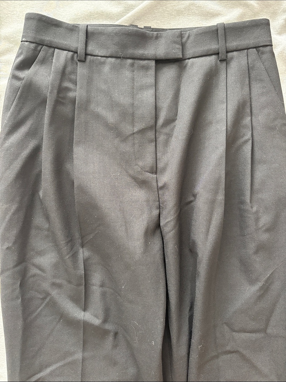 & Other Stories Los Angeles Atelier Black Pleated Trousers Pants Pockets EU 38